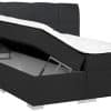 Opbergboxspring Venetië zwart linkerzijde omhoog zij- en vooraanzicht