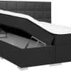 Opbergboxspring Florence zwart linkerzijde omhoog zij- en vooraanzicht