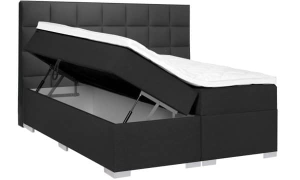 Opbergboxspring Florence zwart linkerzijde omhoog zij- en vooraanzicht