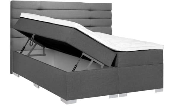 Opbergboxspring Nordic antraciet linkerzijde omhoog zij- en vooraanzicht