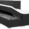 Opbergboxspring Nordic zwart linkerzijde omhoog zij- en vooraanzicht