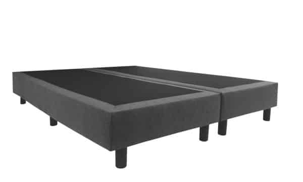 Boxspring zonder matras en hoofdbord zij- en vooraanzicht