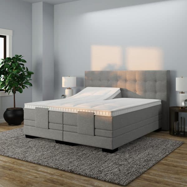 Elektrisch Boxspring Luxury Lissabon met rem grijs