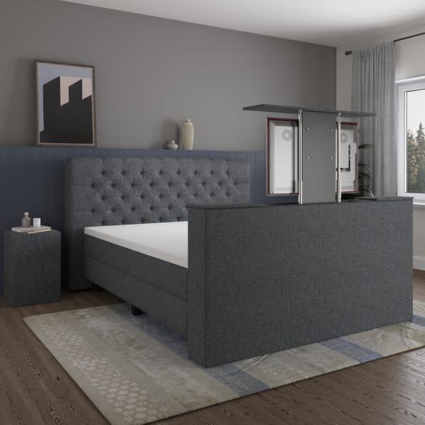 Boxspring Romantic met tv-lift antraciet
