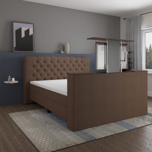 Boxspring Romantic met tv-lift bruin