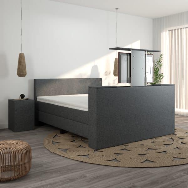 Boxspring luxury gevene met tv-lift antraciet