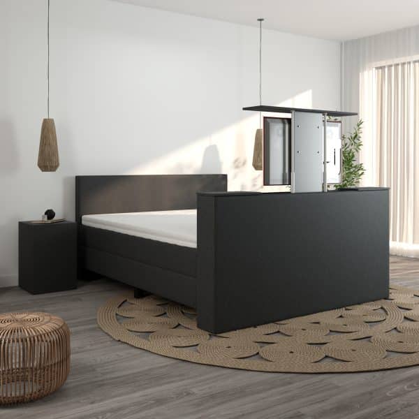 Boxspring luxury gevene met tv-lift zwart