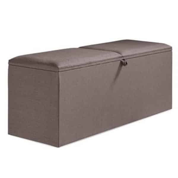 Dekenkist bruin zij- en bovenaanzicht