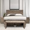 Boxspring Barones taupe vooraanzicht