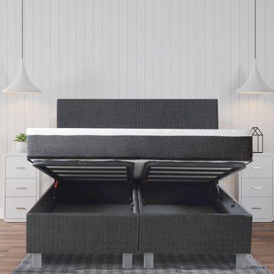 Opbergboxspring Up geopend in slaapkamer