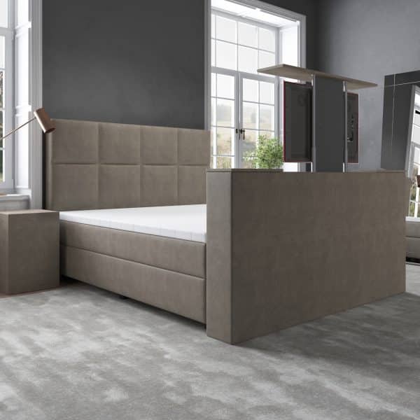 Boxspring BIG Mondriaan met TV-lift Velvet Taupe